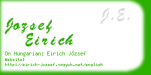 jozsef eirich business card